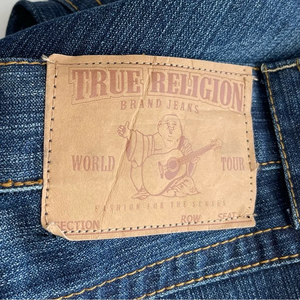 True‎ Religion Joey Jeans Men’s 38 Blue Relaxed Straight Leg Distressed Denim